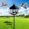 thumbnail image 5 of Cadancy Bird Feeder for Outdoor Garden, 40 in Metal Standing Bird Feeding Station with Tray, Weatherproof Wild Bird Seeded Holder Lawn Backyard Patio Decoration, 5 of 7