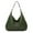 Green, variant on Women Crescent Small Tote Trendy Shoulder Bags Vegan Leather Hobo Handbag Slouchy Tote Cute Clutch Purses Travel with Double Zipper Design