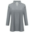thumbnail image 3 of SNKSDGM Going Out Tops for Women Long Sleeve Plus Womens 3/4 Sleeve Tops V Neck Work Shirts Dressy Casual Blouses Three Quarter Length Tunic Tops Spring Tops for Women 2025 Plus Size Dressy, 3 of 4