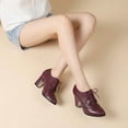 thumbnail image 5 of SACFOF Women's Chunky High Heel Oxford Pump Lace Up Wingtip Perforated Platform Vintage Brogues Dress Shoes, 5 of 6