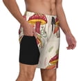 thumbnail image 2 of Yiaed Frog Sitting On Mushroom Print Mens Swim Trunks Bathing Suit Compression Liner Beach Swim Shorts Swimwear Quick Dry Zipper Pocket No-Chafing Board Short-Large, 2 of 6
