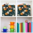 thumbnail image 6 of Yayeee Canvas Storage Basket with Handles for Shelves Fabric Bins Closet Organizer, Floral Oranges, 6 of 8