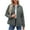 Gray, variant on qolati Women's Winter Quilted Jackets Long Sleeve Button Down Plaid Puffer Jacket Trendy Casual Outerwear Coats with Pockets