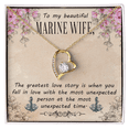 thumbnail image 4 of To My Wife The Greatest Love Story Marine Wife Forever Necklace w Message Card, 4 of 20