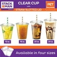 thumbnail image 4 of Stack Man [100 Sets - 20 oz.] Clear Plastic Cups with Straw Slot Lid, PET Crystal Clear Disposable 20oz Plastic Cups with lids, 4 of 5