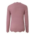 thumbnail image 6 of GigrtiJin Womens Scalloped V Neck Sweater Long Sleeve Knitted Fuzzy Fleece Chunky Loose Pullover Sweaters Tops, 6 of 6