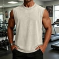 thumbnail image 2 of Leidass Men Vintage Washed Sleeveless Tank Top Soft Cotton Round Neck Loose Fit Retro Casual Vest For Summer Daily Gym Beach Outdoor Street Wear Khaki 2XL, 2 of 9