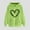 Green, variant on Women's Hoodies Casual Heart Print Hooded Sweatshirt Fall Winter Drop Shoulder Sleeve Long Sleeve Sweatshirt Loose Pullover Sweatshirts Tops
