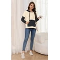 thumbnail image 5 of AskLazy Women's Long Sleeve Fall Side Spilt Hoodies with kangroo pocket Lightweight Sweatshirts,US SIZE,Colorblock Beige,XL, 5 of 23