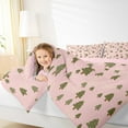 thumbnail image 4 of Feelyou Pink Merry Christmas Full Size Comforter Sets, Cartoon Green Tree Bedding Comforter Set, Kids Teens Boys Girls Reversible Bedding Sets, Luxury Bedroom Decor, 3pcs, 4 of 8