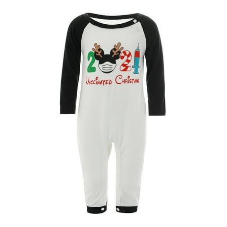 

Pybcvrrd Family Holiday Pajamas Christmas Special Year Cartoon Pattern Plaid Classic Round Neck
