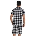 thumbnail image 5 of LANBAOSI Mens Pajamas Set Short Sleeve Button Down Shirts and Plaid PJ Shorts 2pc Soft Lounge Sleepwear Set(White Plaid,L), 5 of 11