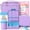 Purple Blue, variant on Lunch Box Set with Bento Box, Stainless Steel Vacuum Thermo Food Jar, Ice Pack, Utensils, Portable Insulated Lunch Bag for School, Travel, Office (Space)