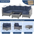 thumbnail image 4 of Ainfox 7 Piece Outdoor Patio Furniture Sofa Set on Sale, Grey Rattan Blue Cushion, 4 of 8