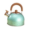 thumbnail image 2 of Hervidor de agua con Audible de 2L, tetera con mango de madera, utensilios de cocina, tetera de acero inoxidable para cocinas de inducción de Verde perfecl Tetera silbante, 2 of 8