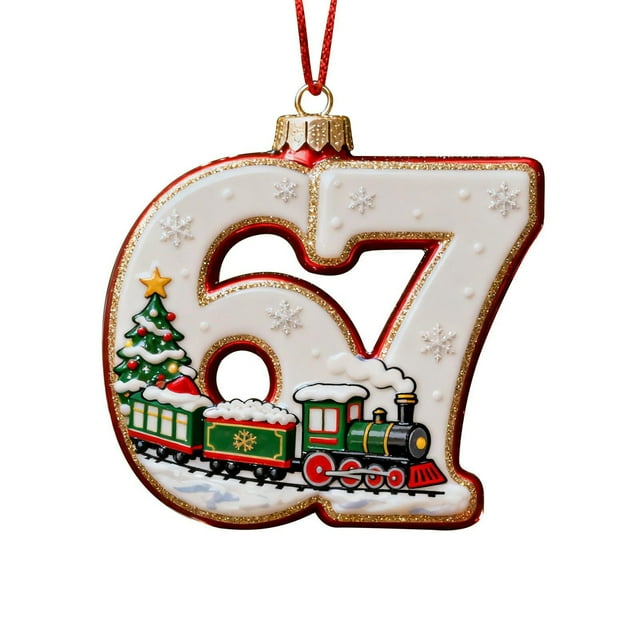 67 adornos navideños planos en 2D divertidos Six Seven Meme Decoración navideña Regalos para adolescentes y adultos amantes del humor
