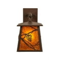thumbnail image 3 of Meyda 146819 7 in. Whispering Pines Lantern Wall Sconce, Cafe Noir & Amber Mica, 3 of 4