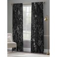 thumbnail image 5 of Flower Black Sheer Curtains 96 Inch Length 2 Panels Set, Semi Transparent Voile Rod Pocket Curtains for Living Dining Room Bedroom Drapes Fall Winter Floral Leaves Spring Botanical, 5 of 6