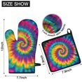 thumbnail image 6 of Rainbow Tie Dye Mandala Pattern Kitchen Oven Mitt and Pot Holder Sets 2 Pcs for Baking, Cooking and Grilling, Heat Resistant Up To 392 °F, 6 of 7