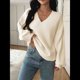 thumbnail image 4 of Suéter de Larga de Otoño para Mujer, Cuello en V, Informal, Ligero, de Punto L, 4 of 9