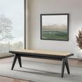 thumbnail image 2 of Montego Mid Century Modern Dining Bench in Camel Natural Rattan, 2 of 5