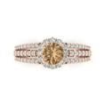 thumbnail image 2 of 1.76ct round cut champagne Zircon 18k rose gold halo Bridal Wedding Engagement Promise Anniversary Ring for Women size 8.25, 2 of 7
