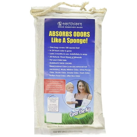 Odor Removing Bag Stinky Smells Pet odor etc (1 Pack), REMOVES (not masks) odors of pets, urine, cigarette smoke, marijuana smoke, dead rodents, pet litter box odors. By Earth (Best Product For Removing Cat Urine Smell)