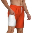 thumbnail image 3 of Picia Orange pattern Mens Swim Trunks with Compression Liner Stretch Beach Shorts Quick Dry with Zipper Pockets No-Chafing Board Shorts-XX-Large, 3 of 9