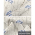 thumbnail image 6 of Blue Floral Leaves Kitchen Valances for Windows Farmhouse Linen Window Valance Curtain for Living Room Window Treatment Beige Farmhouse Botanical Valance Rod Pocket Topper Drape, 54 x 18 Inch, 6 of 6