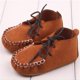 thumbnail image 1 of 1 Par Nubuck Suave de material cuero Primeros Del Cordón Para Bebé Niños Lindo Antideslizante, 1 of 8