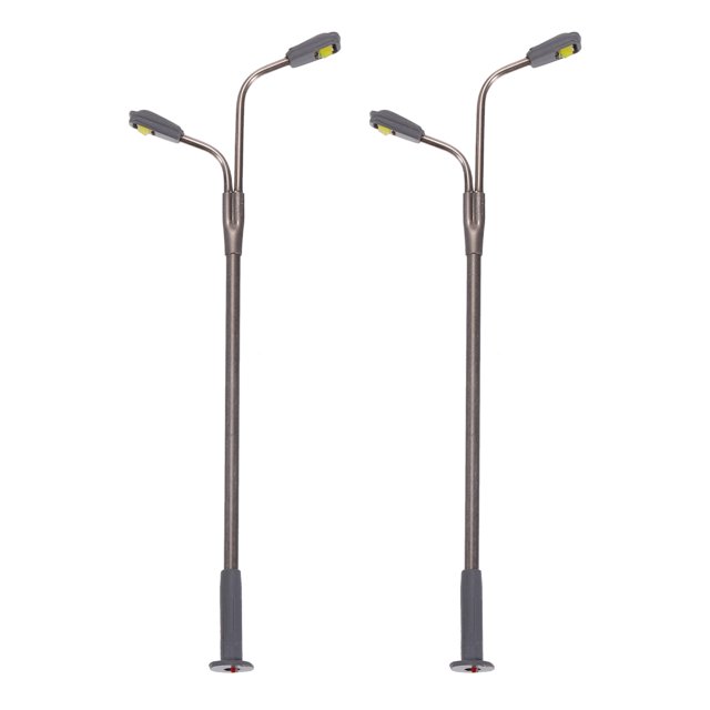 Modelo Ferrocarril LED Luz Poste Lámparas Blanco Poste Luces 1/200 Escala 6,5cm 2,56 Pulgadas 3V, Paquete de 2