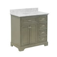 thumbnail image 3 of Aria 36" Bathroom Vanity with Weathered Gray Cabinet and Carrara Marble Top, 3 of 6