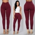 thumbnail image 4 of Women Pants High Waist Slim Pencil Skinny Tummy Control Solid Color Pants, 4 of 4