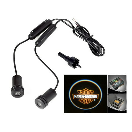 - 2x Harley Davidson Logo 5W Car Door Ghost Laser Projector LED Light 4th Generation