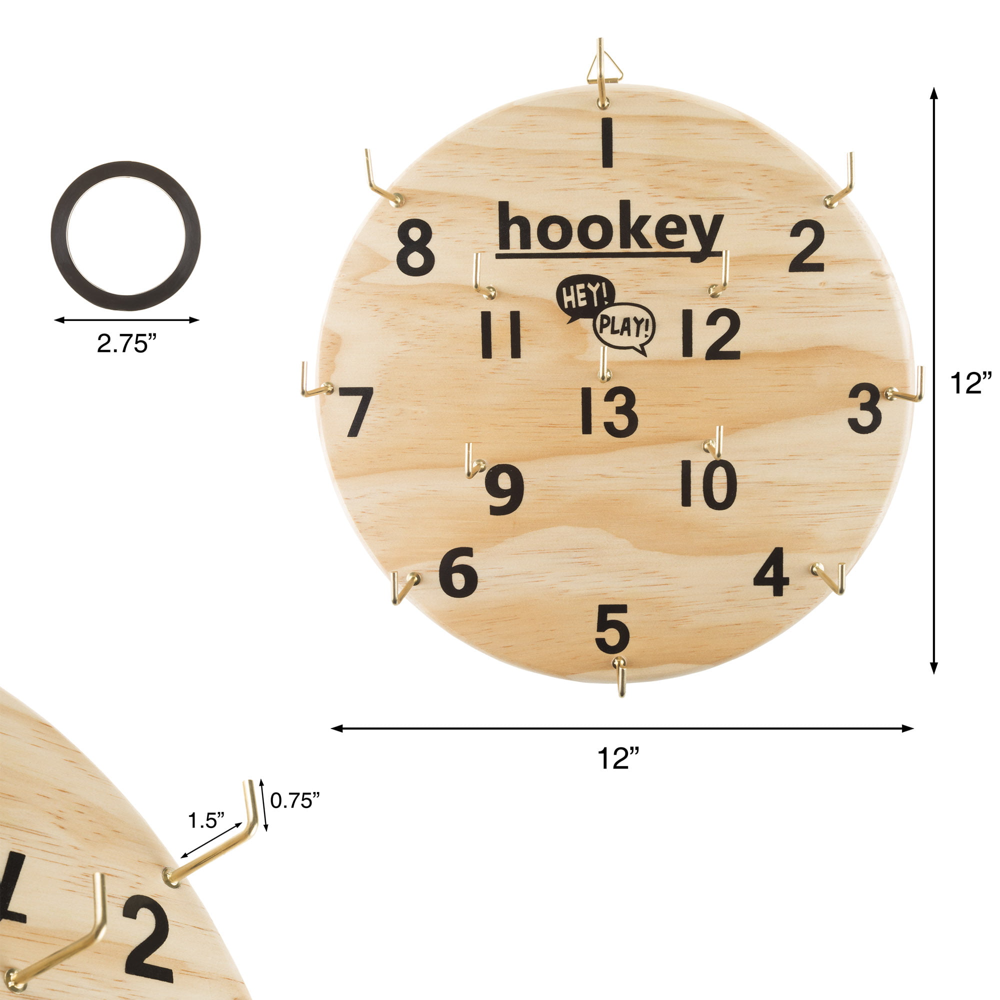 Hookey Ring Toss Game Set for Outdoor or Indoor Play, Safe Alternative to  Darts by Hey! Play! 