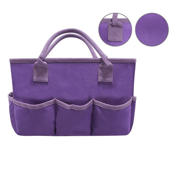 Oxford Cloth Teacher Tote Bag Craft Carrying Bag with Handles Multi-pocket Art Tote Bag Craft Storage Tote Bag for School Outdoor Students