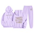 thumbnail image 2 of QHRMKOG Mens Sweatsuits 2 Piece Set Letter-printed Drawstring Hooded Sweatshirt and Sweatpants Tracksuits Sport Jogging Sets Trendy Outfits Purple 2XL, 2 of 3