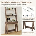 thumbnail image 4 of Costway Home Office Ladder Desk Wall-Leaning Laptop Workstation with Storage Shelves Walnut, 4 of 10