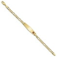 thumbnail image 2 of Primal Gold 14 Karat Yellow Gold Medical Soft Diamond Shape Red Enamel Flat Figaro Link ID Bracelet, 2 of 3