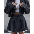 thumbnail image 5 of Womens Blazer Short Skirt Sets Lapel Neck Casual Long Sleeve Button Office Autumn 2 Piece Lounge Matching Sets Black S, 5 of 8