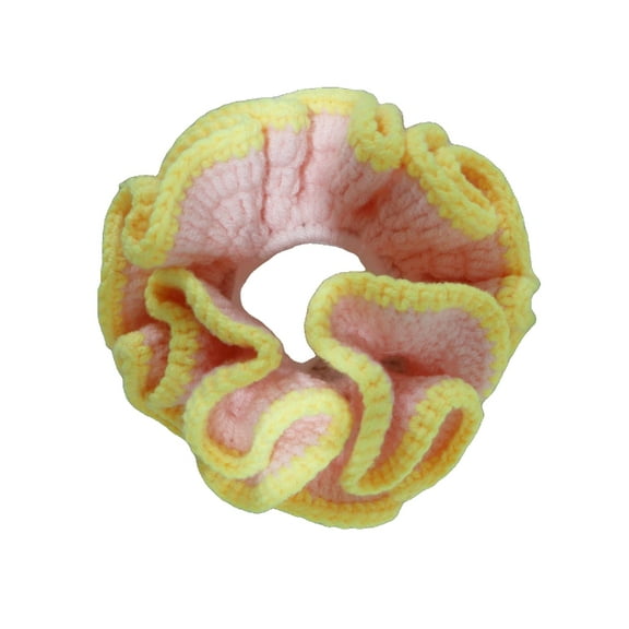 FENOHREFE Colorful Knit Hair Scrunchies With Color Contrast Soft Hair Tie Elastic Bands Accesories For Women And Girls
