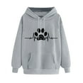 thumbnail image 2 of Blmnix Graphic Plus Size Hoodies for Women Gray Hoodie Hoodie Dressy Teacher Clothes Long Sleeve Hooded Tops, 2 of 5