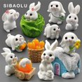 thumbnail image 2 of Figurita navideña de conejo blanco y zanahoria, decoración artesanal para el hogar, decoración de habitación Kawaii, accesorios de decoración de jardín de hadas en miniatura, modernos, 2 of 4