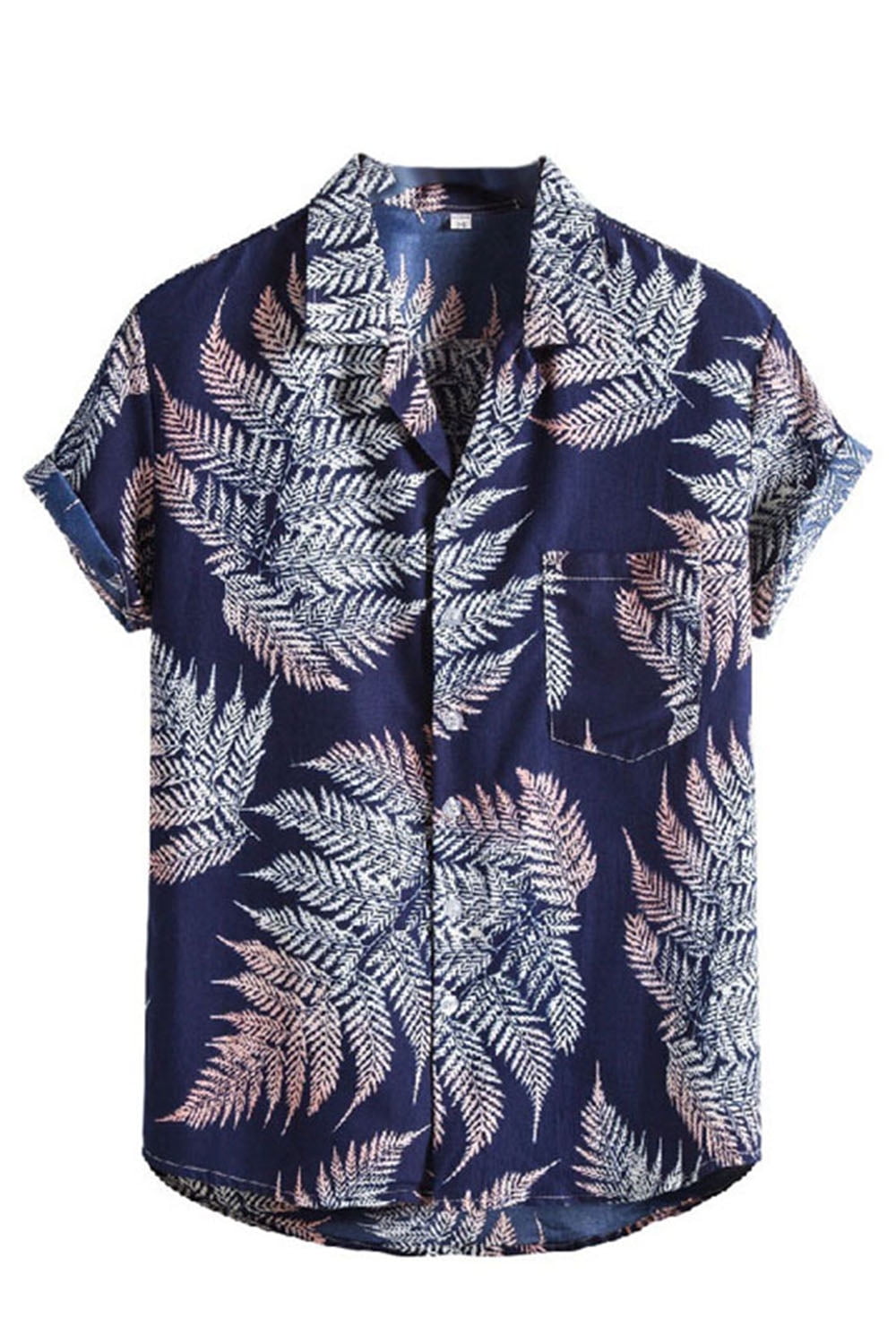 Men's Short Sleeve Hawaiian Casual Loose T Shirts Summer Beach Party Cool Blouse