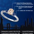 thumbnail image 2 of Gem Stone King 14K White Gold Peach Morganite and Blue Created Sapphire Engagement Ring for Women | 0.93 Cttw | Oval 7X5MM | Gemstone October Birthstone | Size 6, 2 of 6