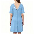 thumbnail image 6 of Maternity Short Sleeve V-Neck Dress, Knee-High Solid Color, Casual Pregnancy Clothes For Women Sky Blue Xl, 6 of 7