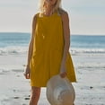 thumbnail image 2 of IROINID Womens One Piece Shorts,Womens Solid Color Hollow Back Overalls Jumpsuit Yellow XXL, 2 of 9