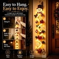 thumbnail image 4 of Clearance! Glowing Christmas Door Hanger, Light-Up Rustic Quilted Christmas Wreath, Christmas Decoration, Gift (Snowman), 4 of 5