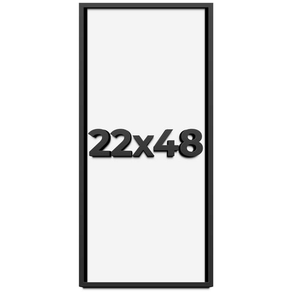 22x48 Shadow Box Frame Black | 1 inches Deep Real Wood Contemporary Shadowbox Display Frame | UV