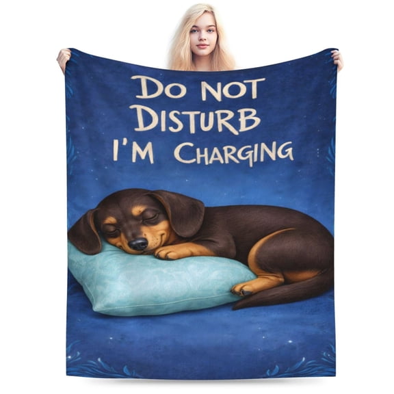 Dachshund Dog Blanket Gift Cute Sleeping Puppy Throw Blanket Cozy Soft Home Decor Gift for Dog Lovers Dachshund Owners 50x40